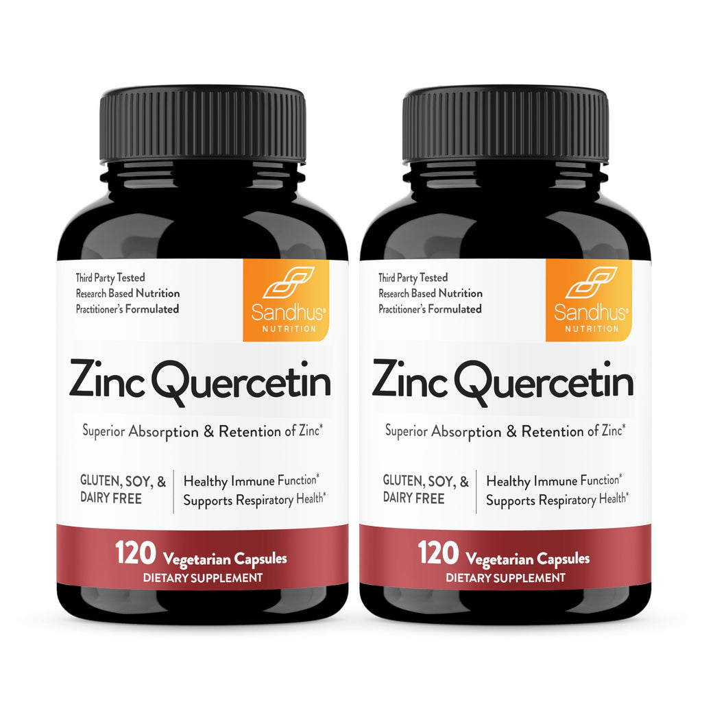 Zinc Quercetin Supplements 120 Vegetarian Capsules for Men & Women | Zink Supplement for Immune & Antioxidant Support cGMP Made in USA Pack of 1 By Sandhus