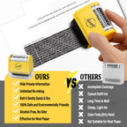 Buy now Miseyo Wide Identity Theft Protection Roller Stamp Set - Yellow (3 Refill Ink Included) at indiglob india