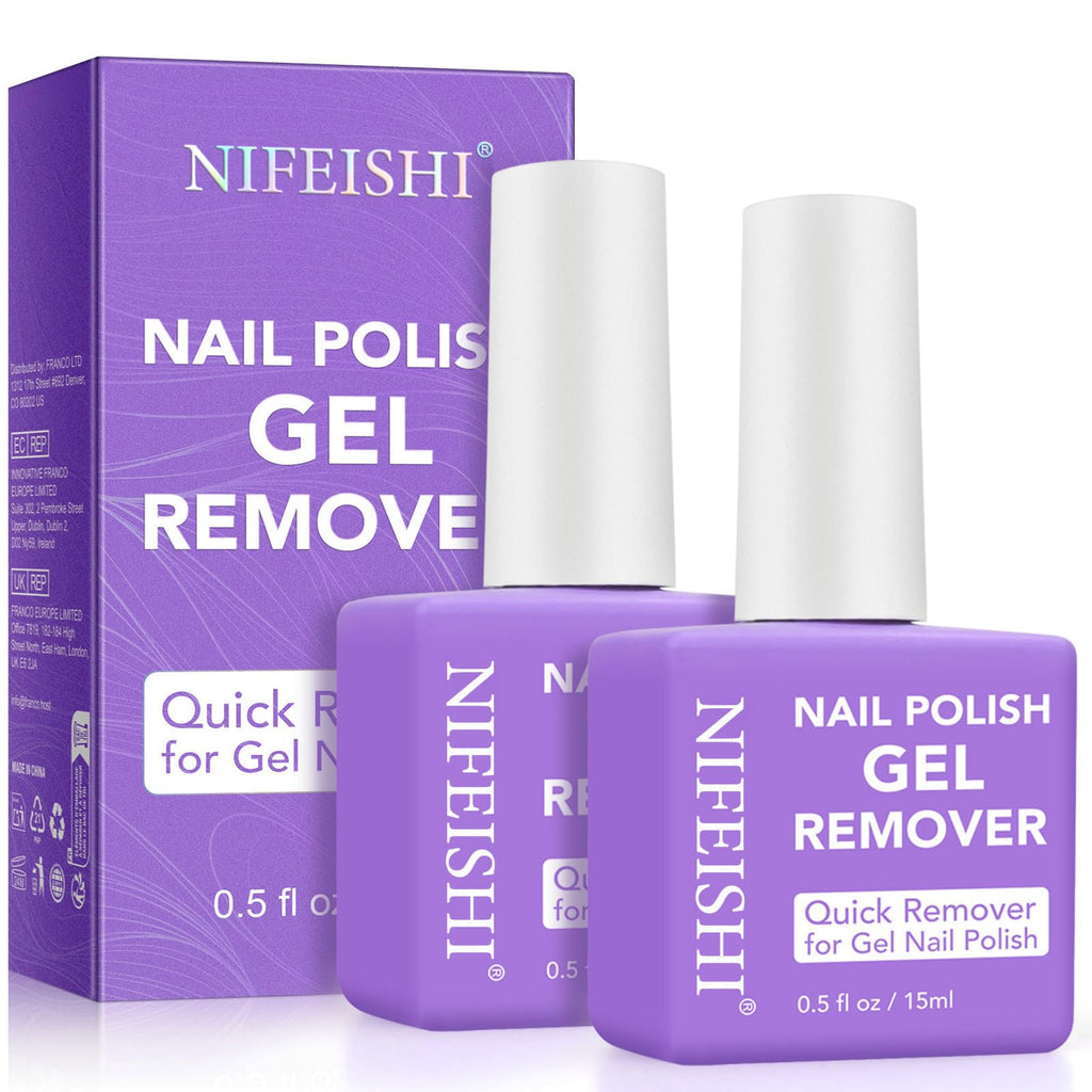 Gel Nail Polish Remover, (2pcs) Gel Polish Remover for Nails, No Need for Foil, Quick & Easy Polish Remover In 2-3 Minutes, No Need Soaking Or Wrapping-15ml