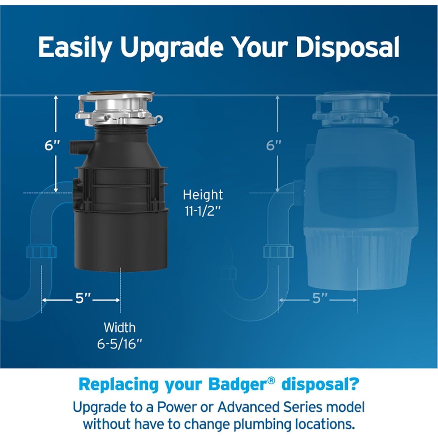 Buy now InSinkErator Garbage Disposal, Badger 1, Standard Series, 1/3 HP Continuous Feed, Black, Waterborne Grey Enamel at indiglob india