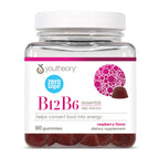 Youtheory B12B6 Liquid, Raspberry Flavor, 1oz Packet, 12 Count | Daily Energy and Brain Support*, Vitamin B12 and B6, Tasty Single-Serving Packs, Vegan, Dairy, Soy, and Gluten-Free