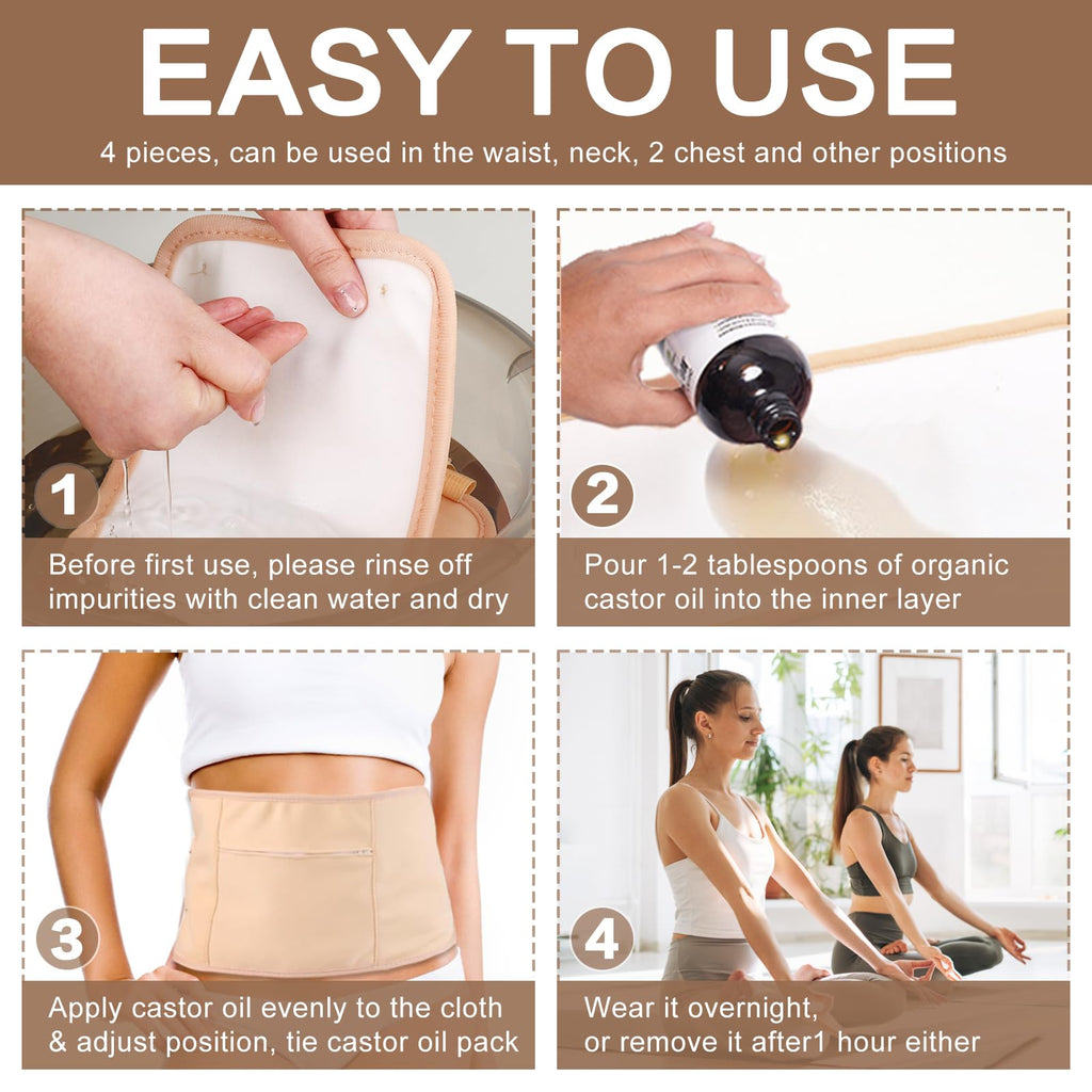 Castor Oil Pack Wrap,Castor Oil Wrap for Stomach