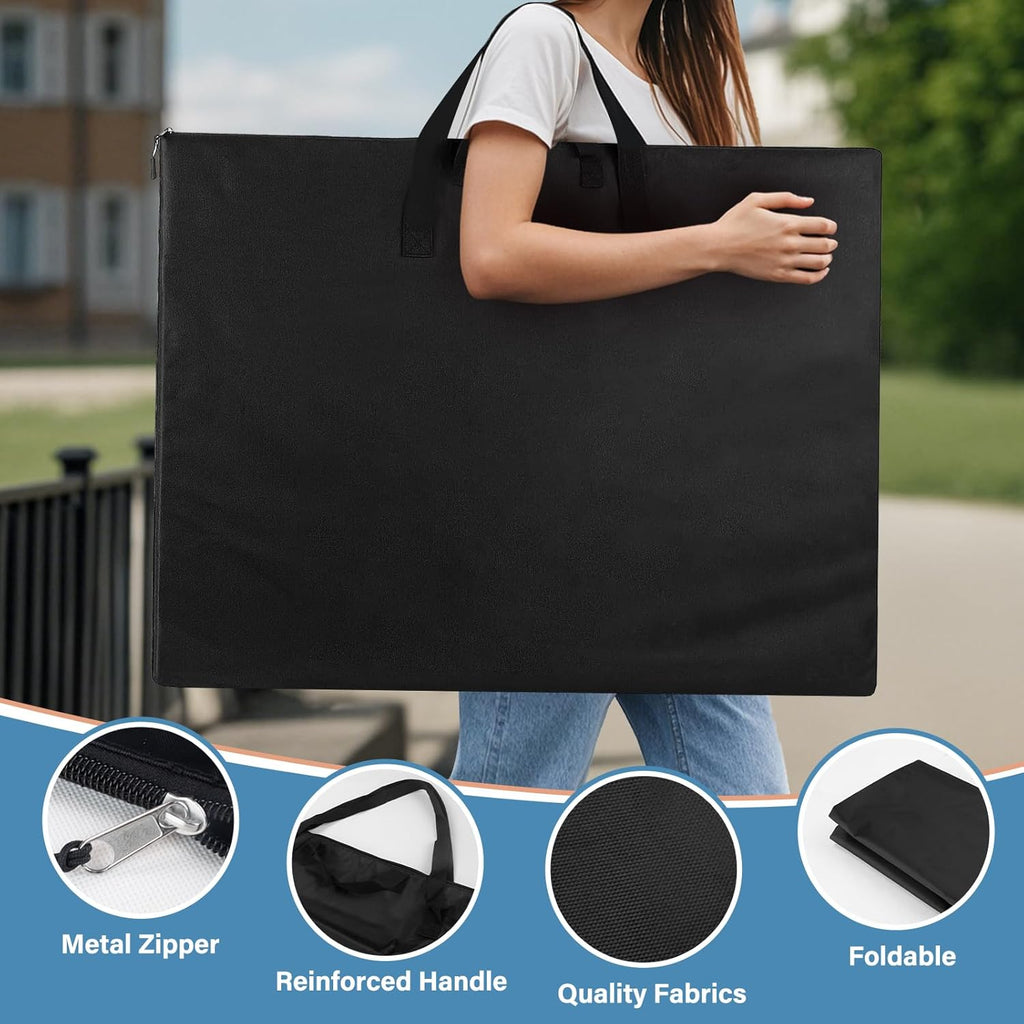 Buy now ZKOO Large Size Art Portfolio Bag, Light Weight Art Canvas Portfolio Case with Nylon Shoulder Strap, Carrying Storage Case for Artwork, Poster, Sketching, and Drawing (Compatible 24 * 36 Inch-Black) at indiglob india