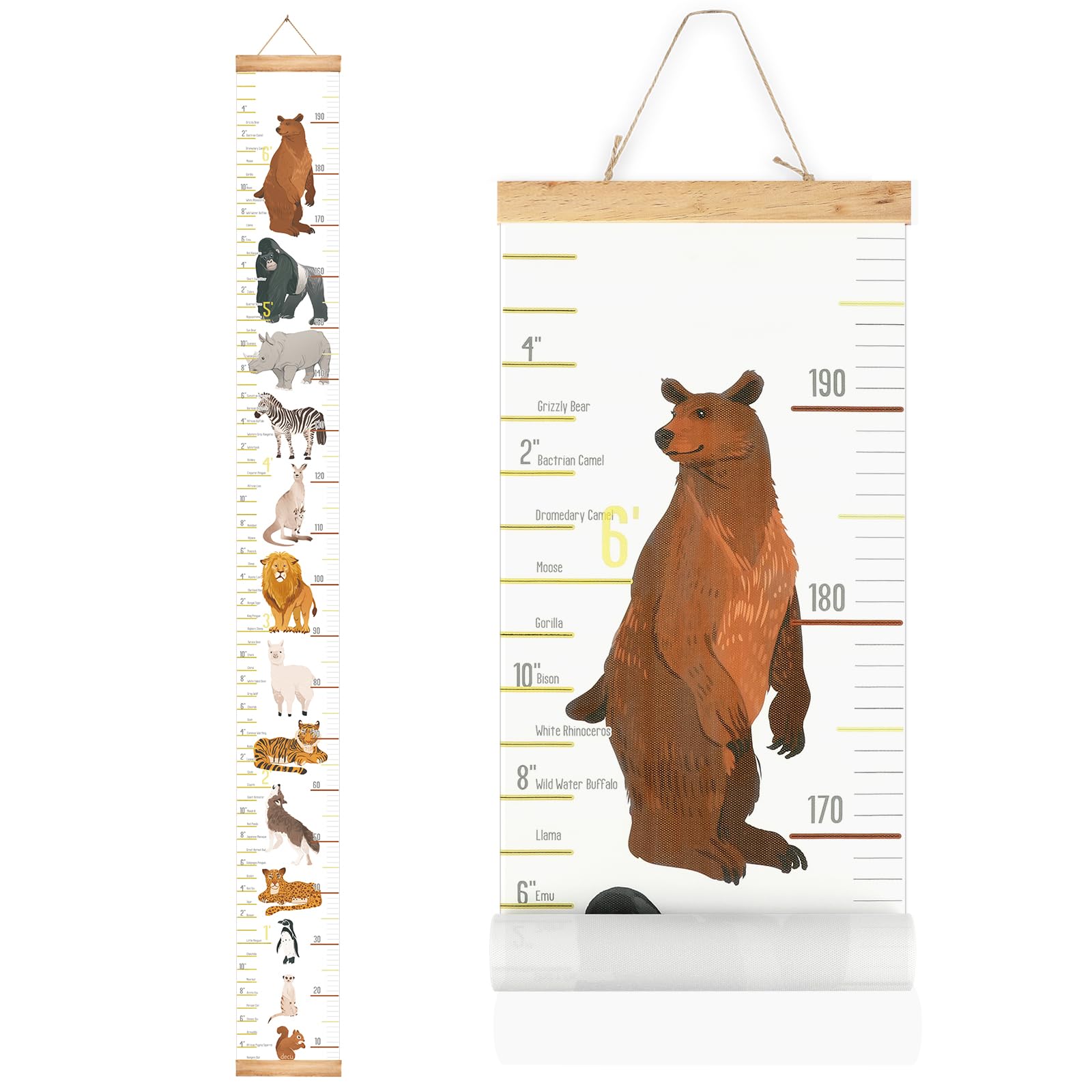Buy now Mibote Baby Growth Height Chart Handing Ruler Wall Decor for Kids, Canvas Removable Height Growth Chart 79" x 7.9" (Black & White) at indiglob india