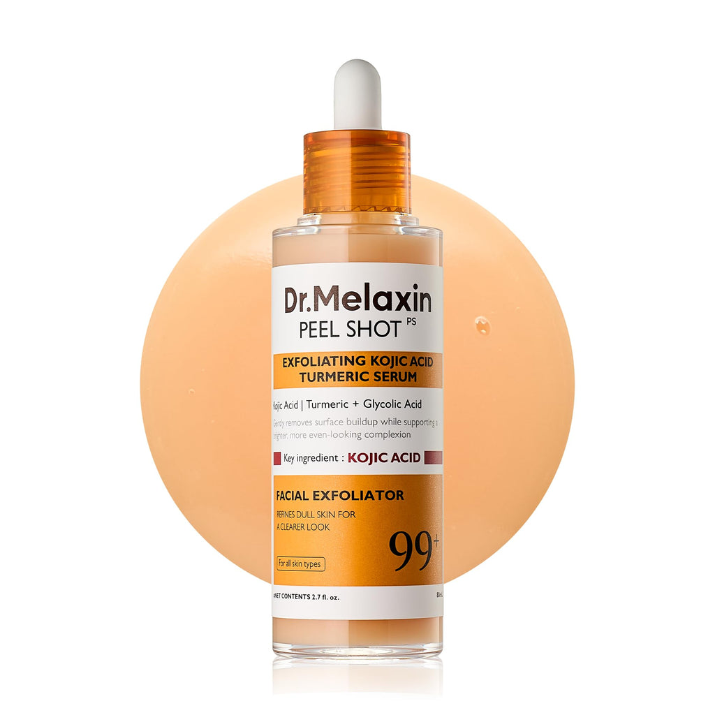 Dr.Melaxin Peel Shot Black Rice Exfoliating Ampoule, Face Exfoliator with AHA BHA Niacinamide Rice Bran Water, Blackhead Remover, Pore Minimizer, Brightening Glass Skin Serum, Korean Skin Care, 2.7 oz