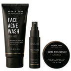 Shield Face Acne System for Men and Boys, Easy 3-Step Clear Skin Kit with 4% Benzoyl Peroxide Face Wash, Adapinoid Spray and Manuka Honey Moisturizer, Clears Breakouts and Balances Oily Skin