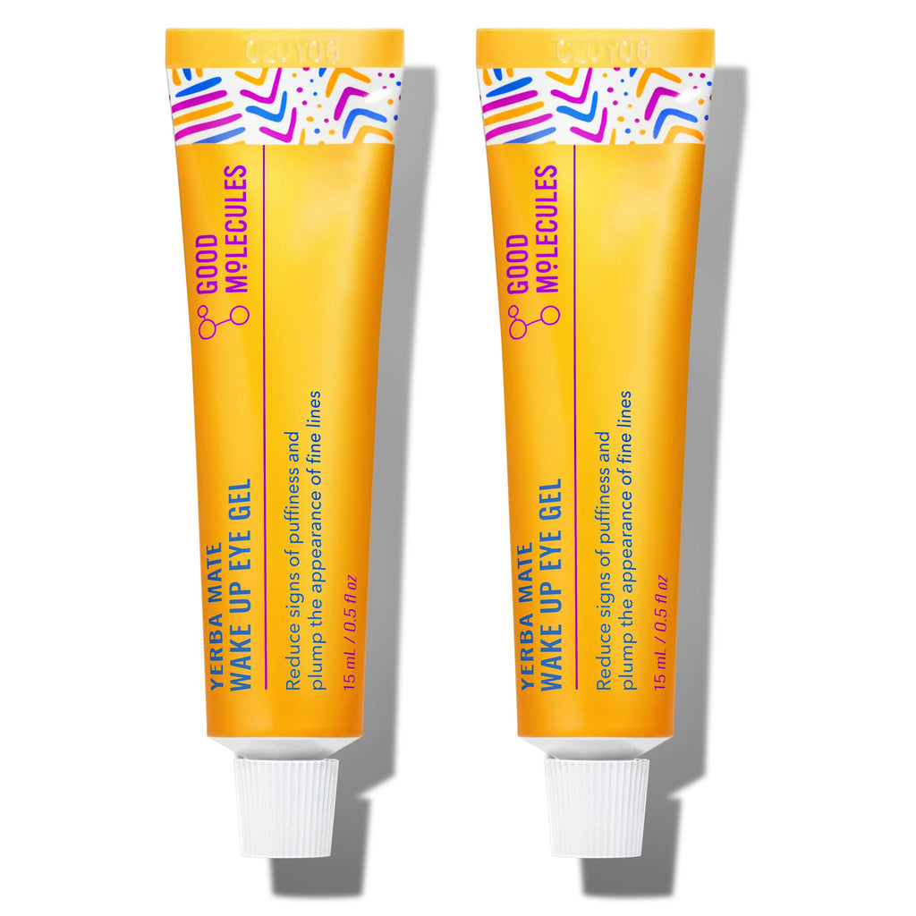 Good Molecules Yerba Mate Wake Up Eye Gel, Caffeine Under Eye Cream, 15 ml | Refreshes and hydrates tired under eyes with caffeine. Helps improve the look of puffiness, under eye bags, and fine lines.