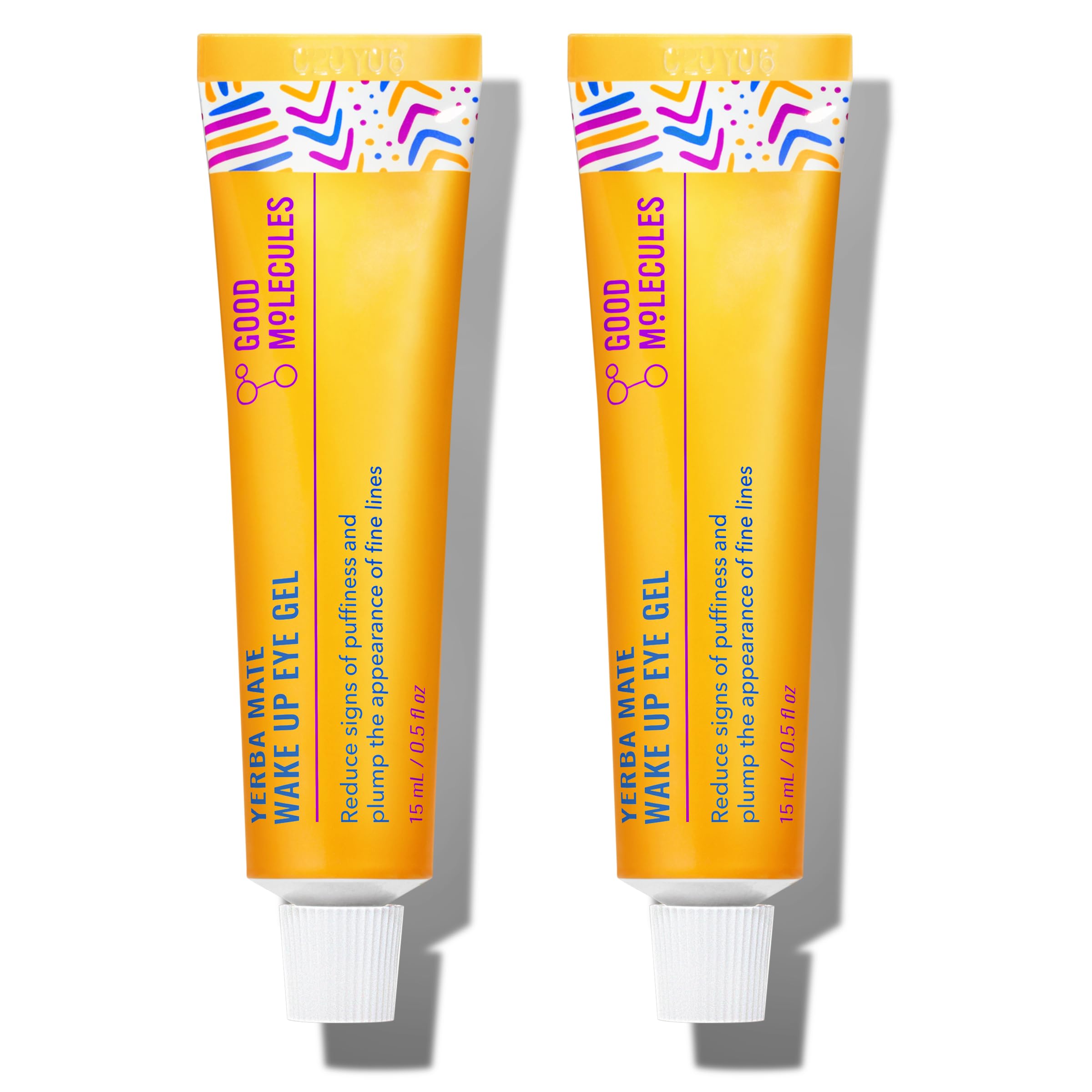Good Molecules Yerba Mate Wake Up Eye Gel, Caffeine Under Eye Cream, 15 ml | Refreshes and hydrates tired under eyes with caffeine. Helps improve the look of puffiness, under eye bags, and fine lines.