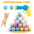 MeoHui 31Pcs Cat Ball Toy Launcher Gun, Cat Balls Fetch Cat Toys