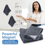 GoClimber 4 Pack Magnetic Microfiber Cleaning Cloth, Dry Erase Erasers Cleaner for Whiteboards, Blackboards, Chalkboards, Glassboards, Home, Office, School, Gray, 10'' x 9.25''