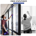 2-in-1 Window Squeegee&Car Squeegee with 15.7"-27.5" Retractable Stainless Steel Handle, Windshield Cleaner Tool for Cars, Trucks, Glass Doors, Shower Glass, Outdoor Windows