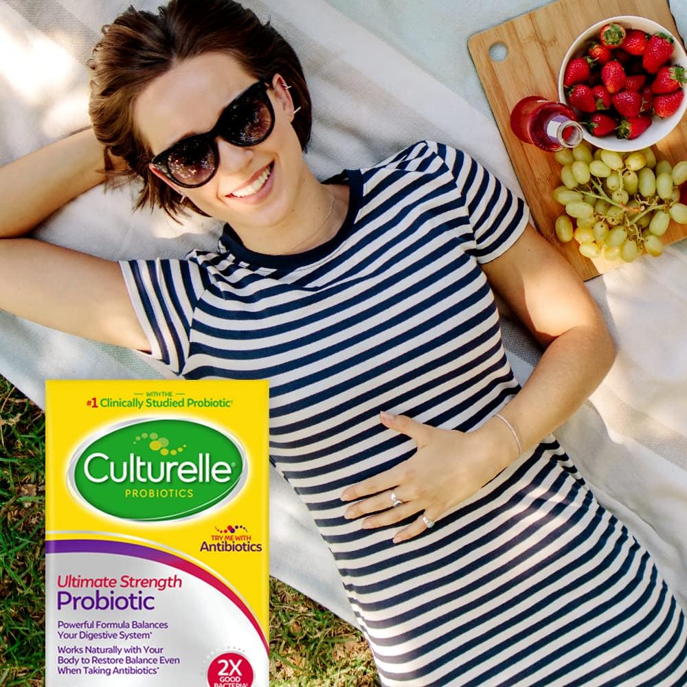 Buy now Culturelle Ultimate Strength Probiotic for Men and Women, Most Clinically Studied Probiotic Strain, 20 Billion CFUs, Supports Occasional Diarrhea, Gas & Bloating, Non-GMO, 20 Count at indiglob india