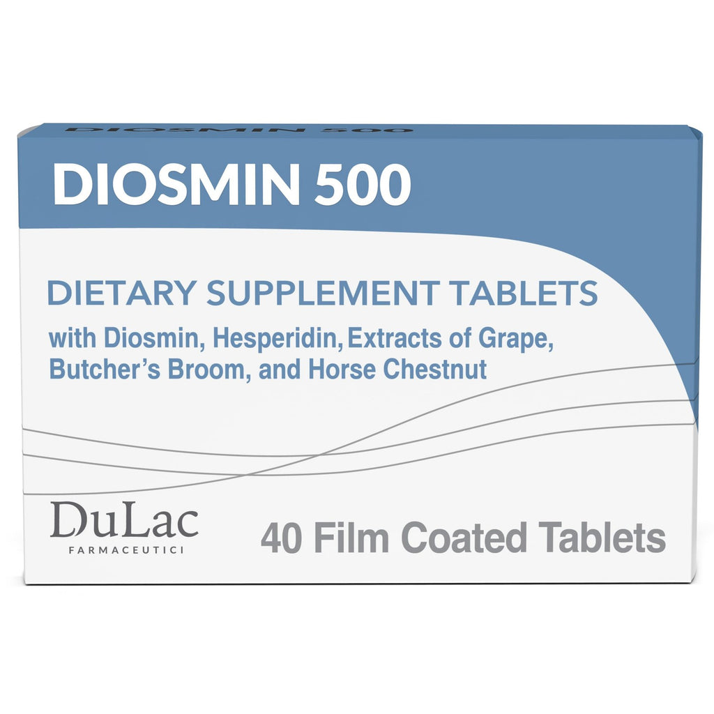 Dulac - Diosmin 500, Dietary Supplement for Leg Circulation, 80 Tablets | With Diosmin Hesperidin, Horse Chestnut, Butcher’s Broom and Red Grape Extract, Made in Italy