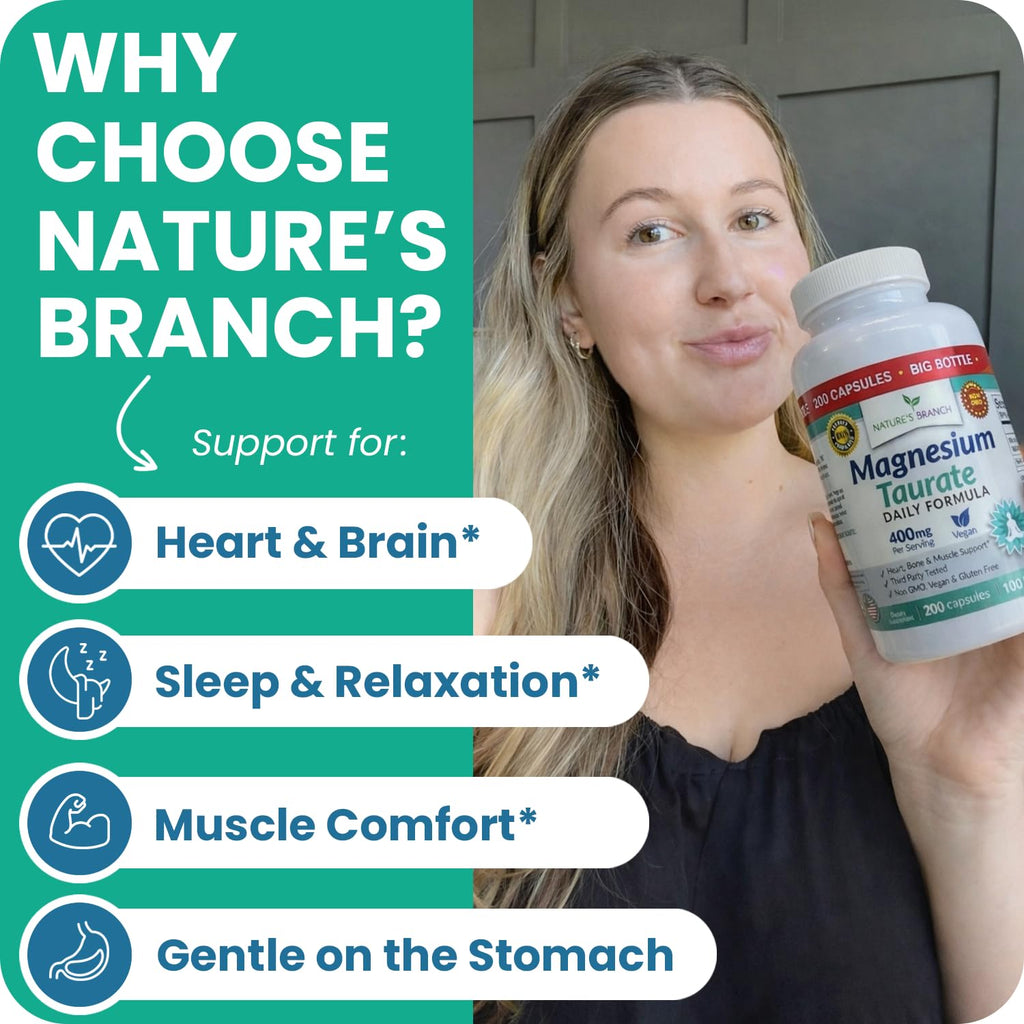 Magnesium Taurate 400mg – High Absorption for Sleep, Heart Health & Calm