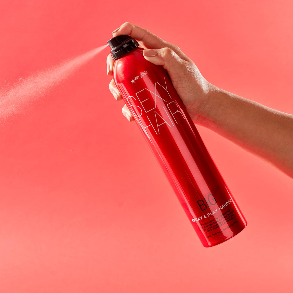 SexyHair Big Spray & Play Harder Firm Volumizing Hairspray | All Day Hold and Shine | Up to 72 Hour Humidity Resistance