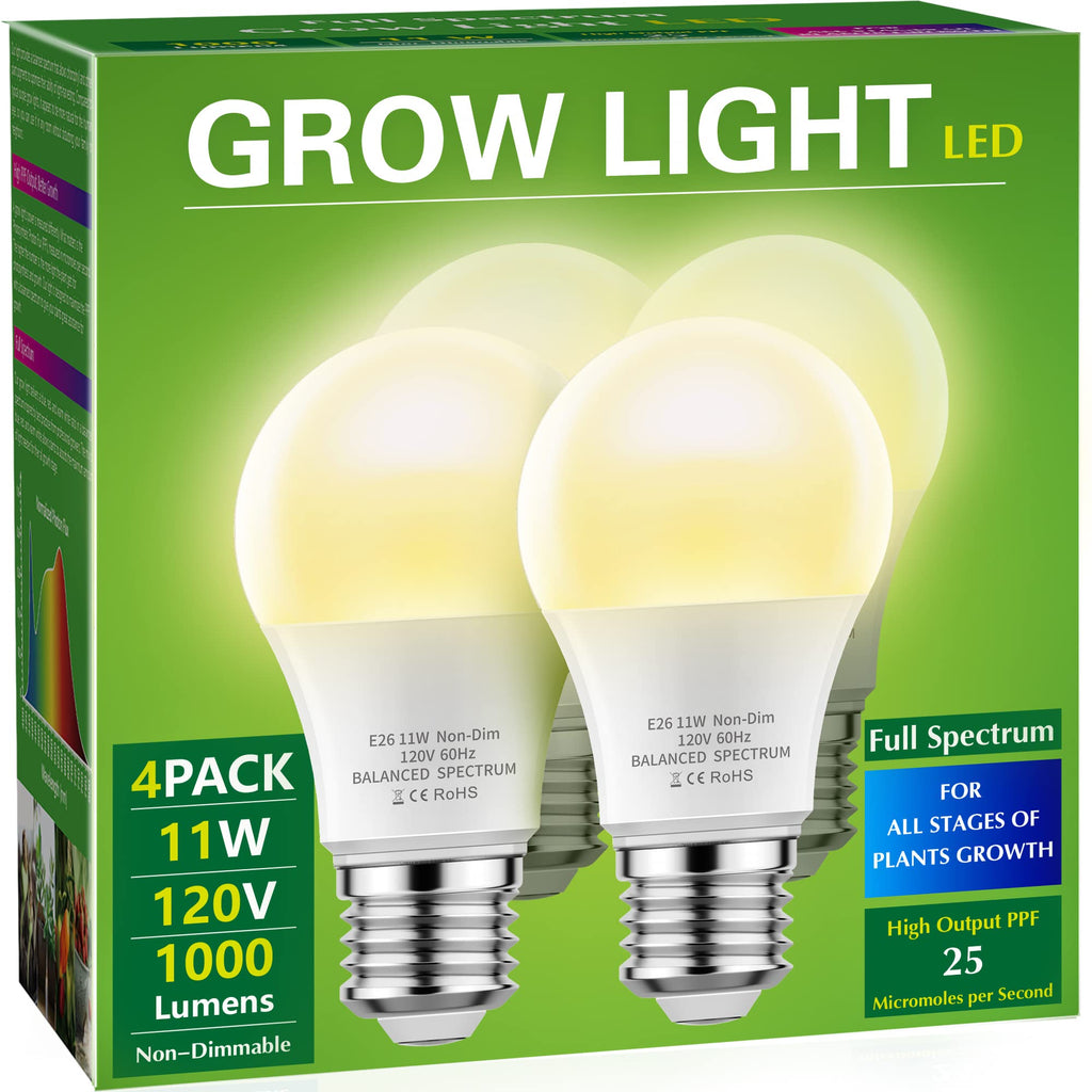 Buy now Grow Light Bulbs, Briignite LED Grow Light Bulb A19 Bulb, Full Spectrum Grow Light Bulb, Plant Light Bulbs E26 Base, 11W Grow Bulb 100W Equivalent, Grow Light for Indoor Plants, Seed Starting, 2Pack at indiglob india