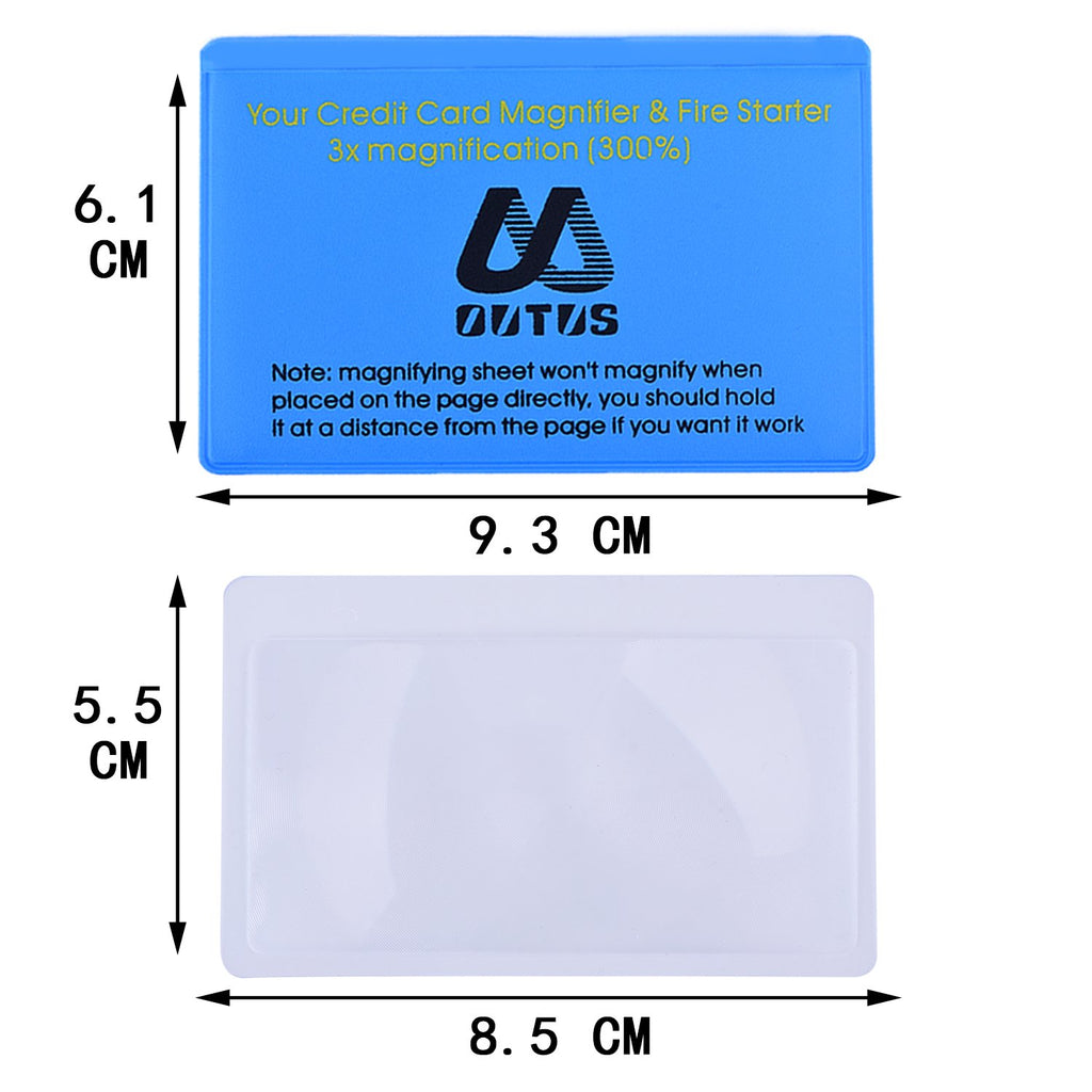 Outus 4 Pack Wallet Magnifier Cards Pocket Credit Card Magnifying Glass