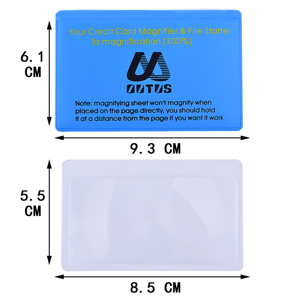 Outus 4 Pack Wallet Magnifier Cards Pocket Credit Card Magnifying Glass