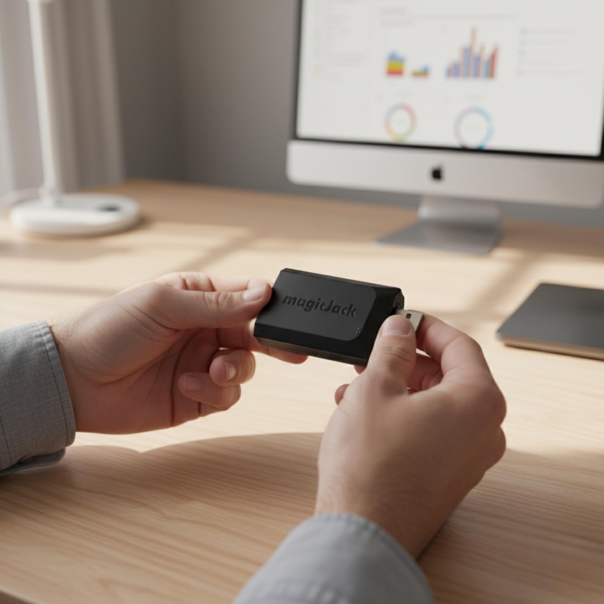Buy now magicJack VOIP Phone Adapter - Unlimited Calls to US & Canada, No Monthly Bill, Portable Internet Phone with App, magicIN™ & magicOUT™ Service at indiglob india