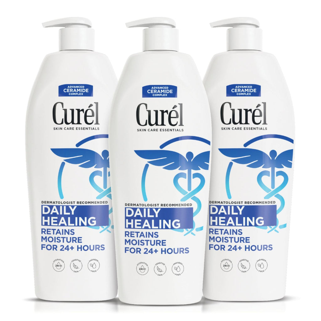 Curel Daily Healing Body Lotion for Dry Skin, Dermatologist Recommended Hydrating Body Lotion with Advanced Ceramides Complex, 20 Oz