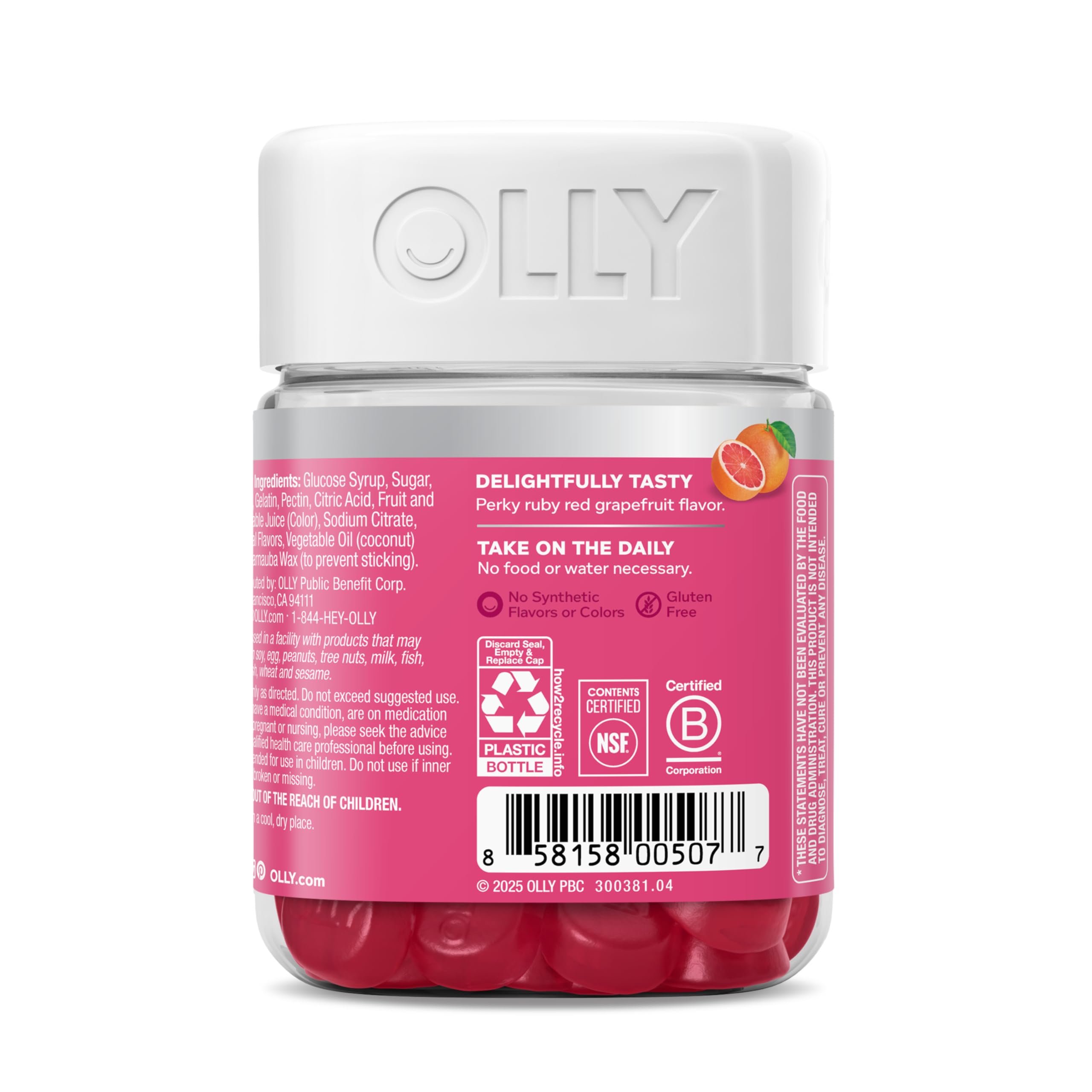 OLLY Hair Skin and Nails Gummies, Undeniable Beauty, Biotin - 60 Count