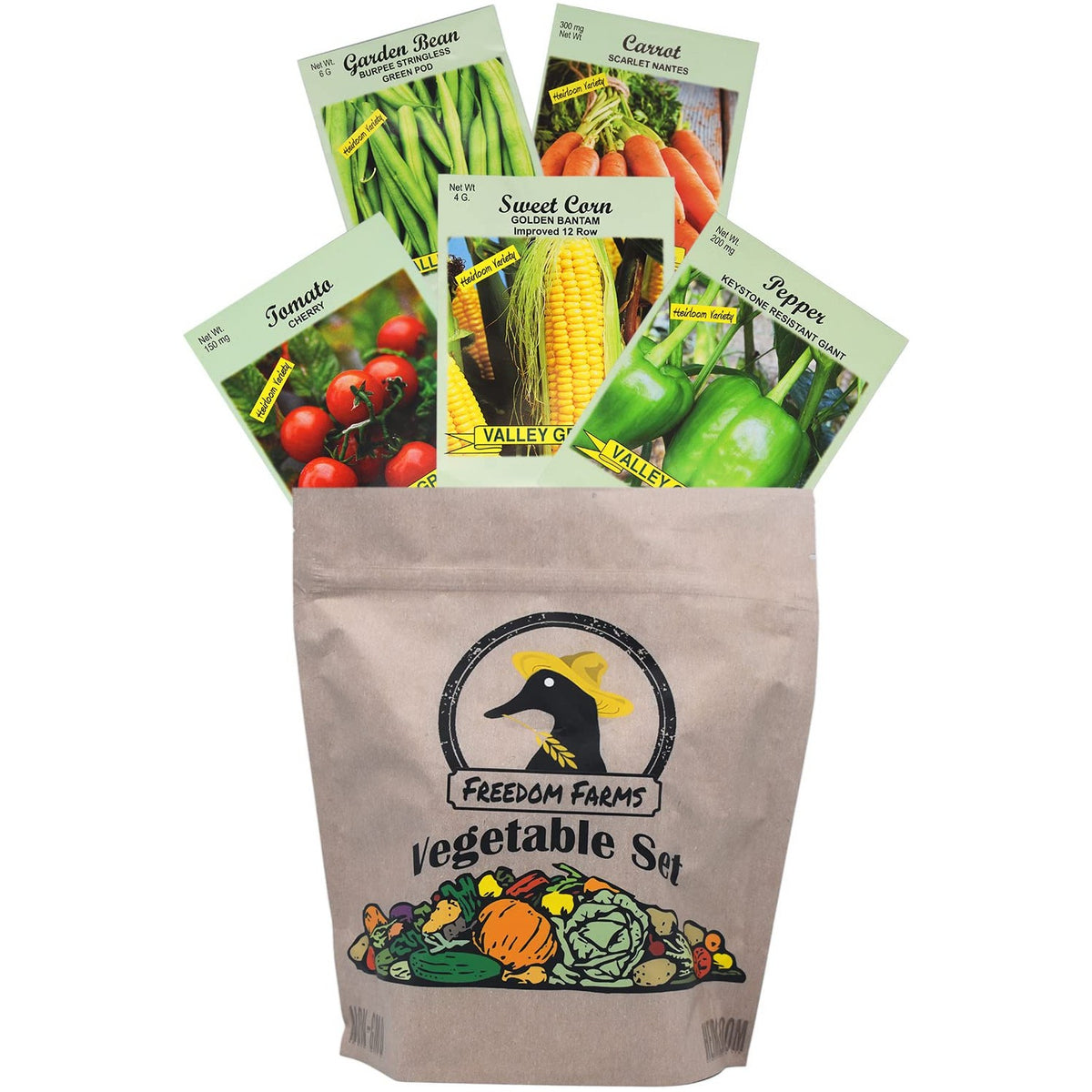 Set of 43 Assorted Vegetable & Herb Seed Packets - Over 10,000 Seeds! - Includes Mylar Storage Bag - Deluxe Garden Heirloom Seeds - 100% Non-GMO