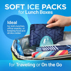 Reusable Ice Packs for Lunch Box and Coolers, Soft Flexible BPA Free 4 Pack