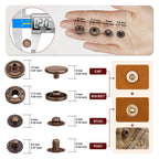 Qfun 120Pcs 12mm Metal Snap Button Fastener Kit with Setter Tools & Hammer