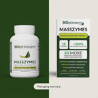 BiOptimizers MassZymes - Complete Digestive Enzymes Supplement for Gut Health - Bloating Relief for Men and Women - Lipase Amylase Bromelain Digestive Enzymes (250 Capsules)