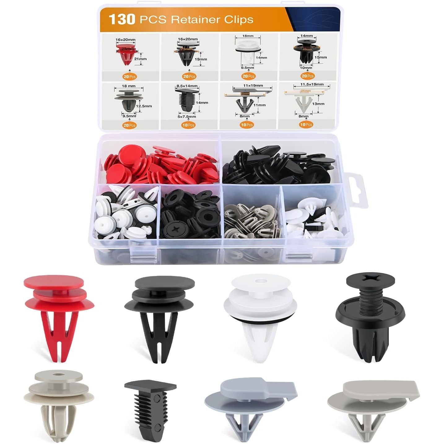 Buy now GOOACC Universal Plastic Fender Clips,200 Pcs Push Bumper Fastener Rivet Clips with 6 Size Auto Body Retainer Clips Bumpers,Car Fender Replacement for GM, Ford & Ch 130Pcs Rivet Clips at indiglob india