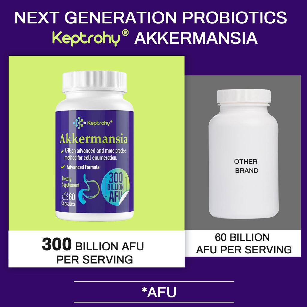 300 Billion AFU Akkermansia Muciniphila Probiotic for More GLP-1, 60 Count