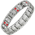 Buy now Feraco Mens Magnetic Bracelet Titanium Steel Magnetic Bracelet with Double Row 4 Elements Magnets (Silver) Silver at indiglob india