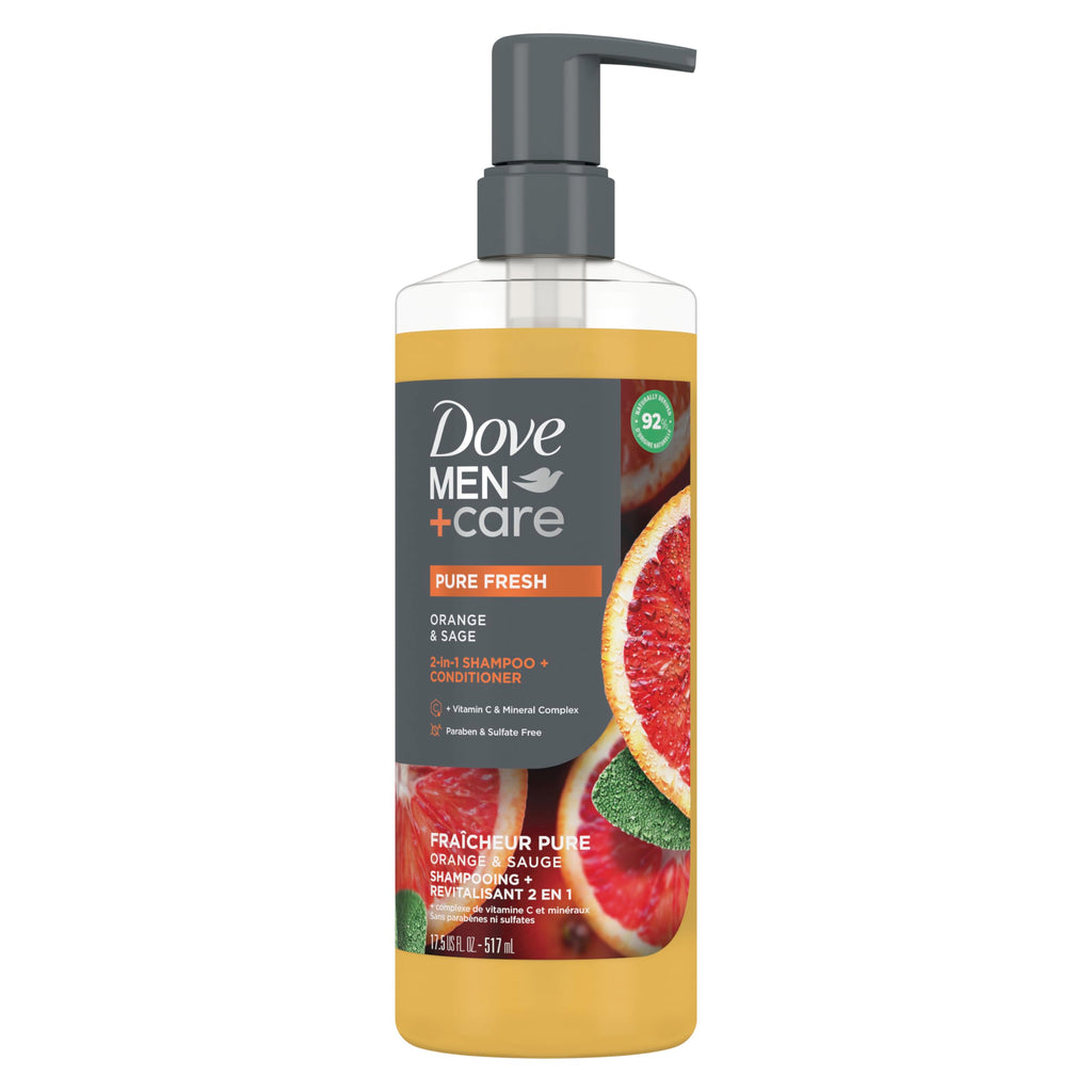 Dove Men+Care Hydrating 2-in-1 Shampoo & Conditioner for Dry Hair 17.5oz | For men's hair hydration Ginger & Coconut Oil plus Mineral Complex help deliver healthier, hydrated hair in one step