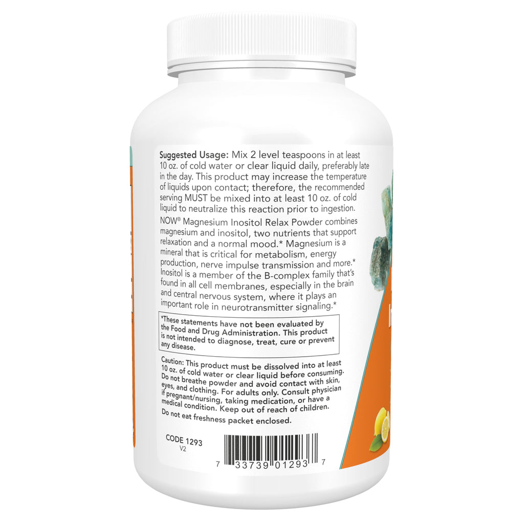 Buy now NOW Foods Supplements,powder Magnesium Inositol Relax, Nervous System Support*, Fizzy Lemonade Flavor, 16-Ounce at indiglob india