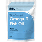 Micro Ingredients Triple Strength Omega-3 Fish Oil 4,200 mg Per Serving | EPA 1200mg + DHA 900mg Per Serving, Wild Caught Fish Source, Lemon-Flavored, 240 Softgels, Burpless, No Fishy Aftertaste.