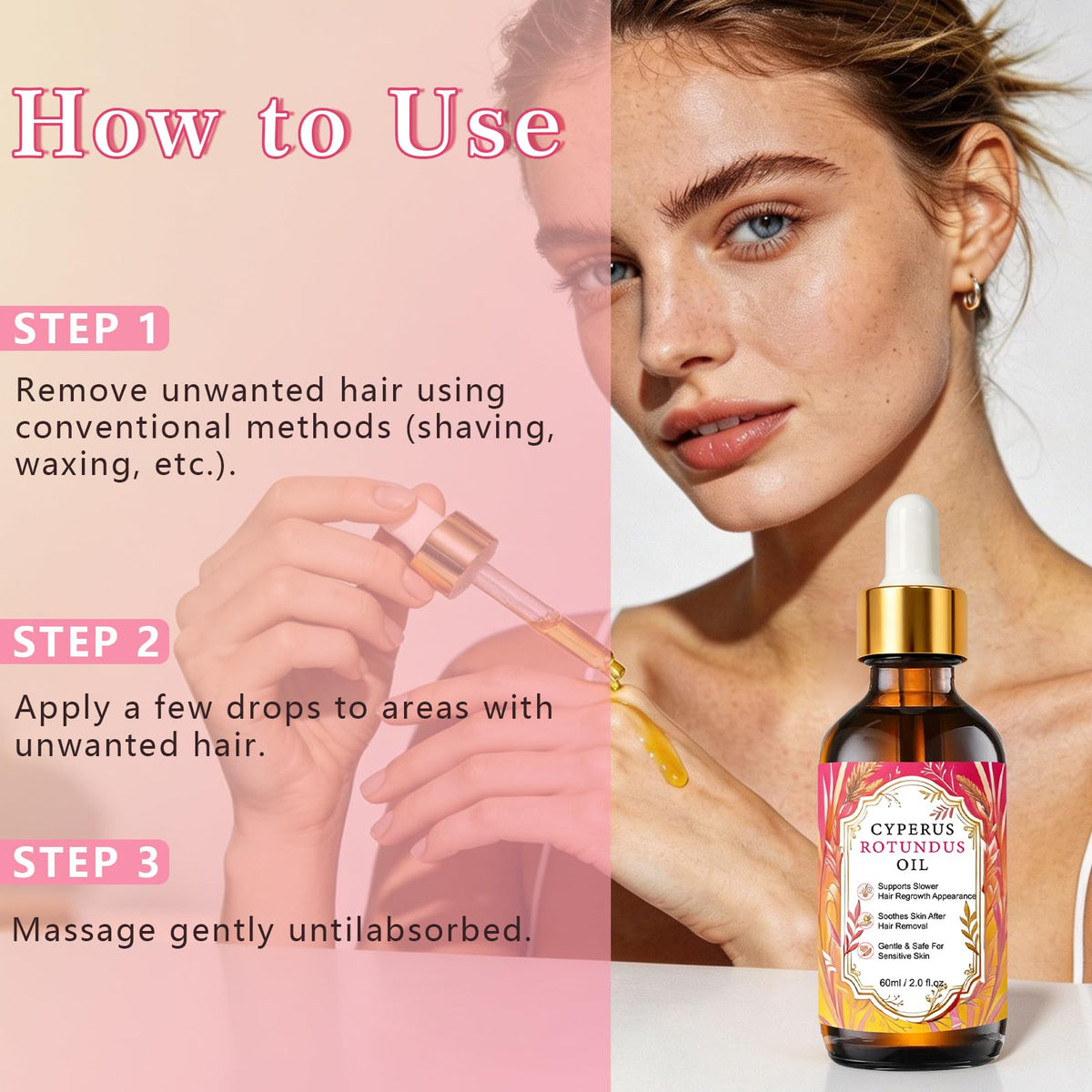 AuraLuna Cyperus Rotundus Oil, Natural Hair Care for Men & Women