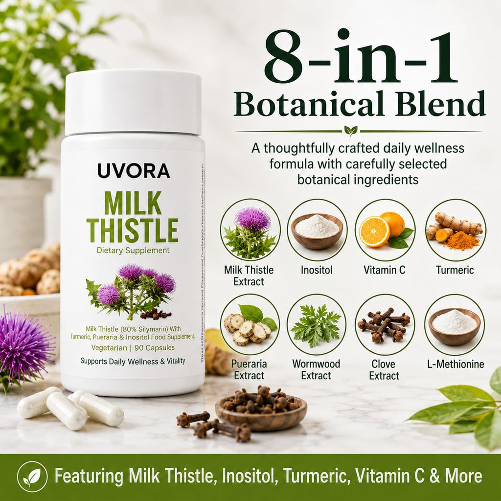 Uvora - Milk Thistle Liver Detox, Milk Thistle Supplement, 90 Caps