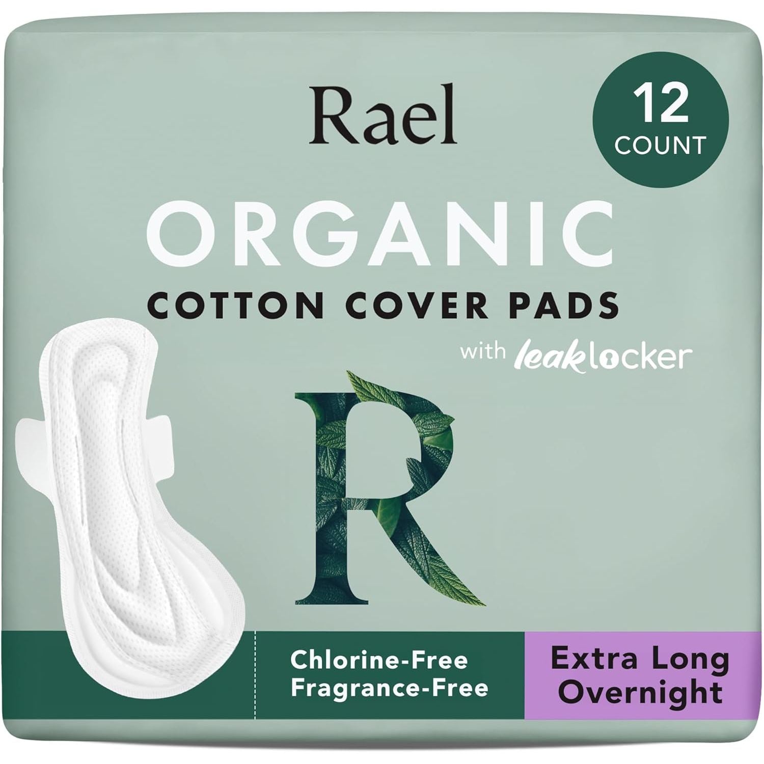 Buy now Rael Pads for Women, Organic Cotton Cover - Period Pads with Wings, Feminine Care, Sanitary Napkins, Heavy Absorbency, Unscented (Large, 24 Count) 12 Count (Pack of 1) Extra Long Overnight at indiglob india