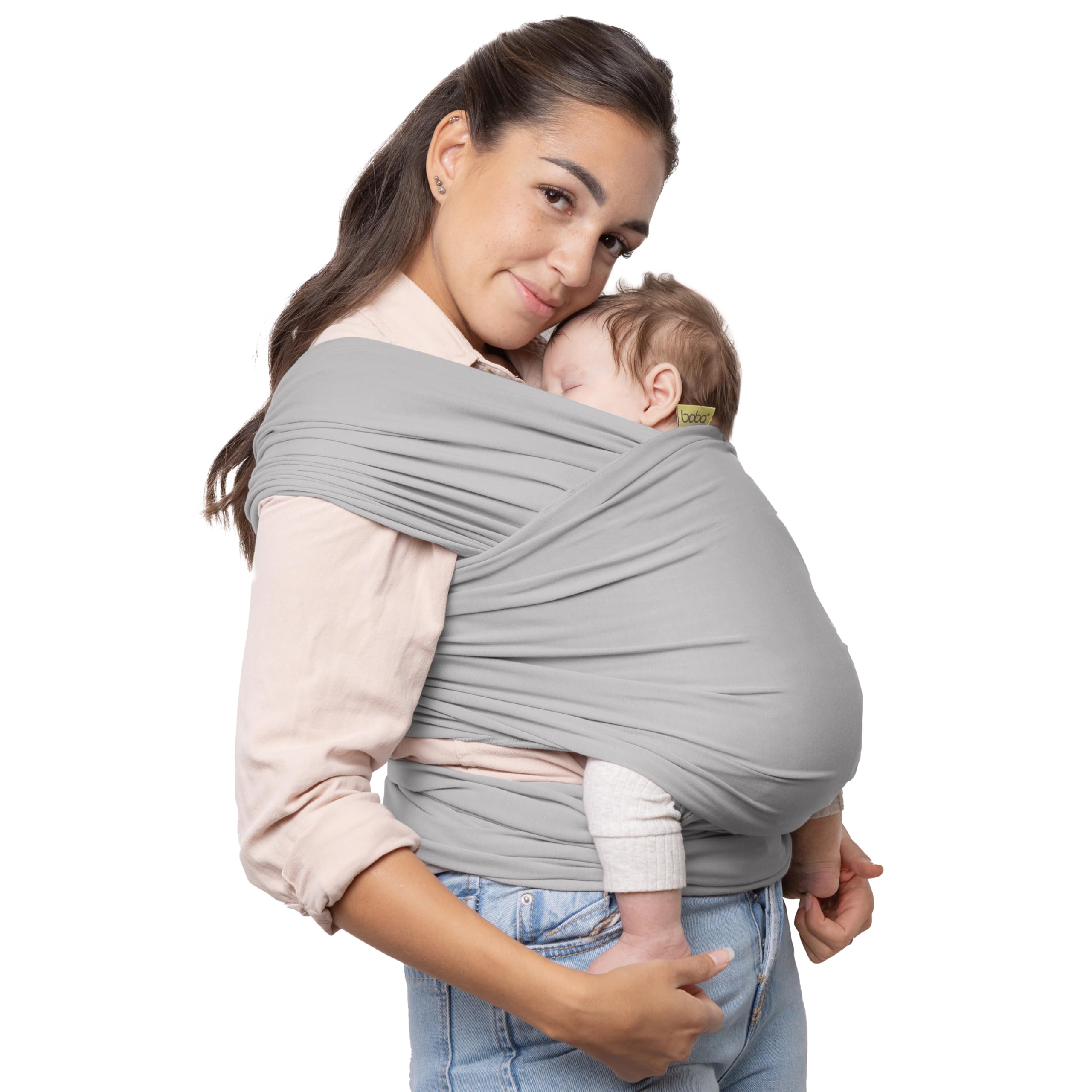 Buy now Boba Baby Wrap Carrier – Original Baby Sling Carrier for Newborns (7–35 lbs), Soft, Secure, Hands-Free & Ergonomic, Ideal for Comfortable Bonding, New Parents (Grey) Bamboo Serenity Light Grey at indiglob india