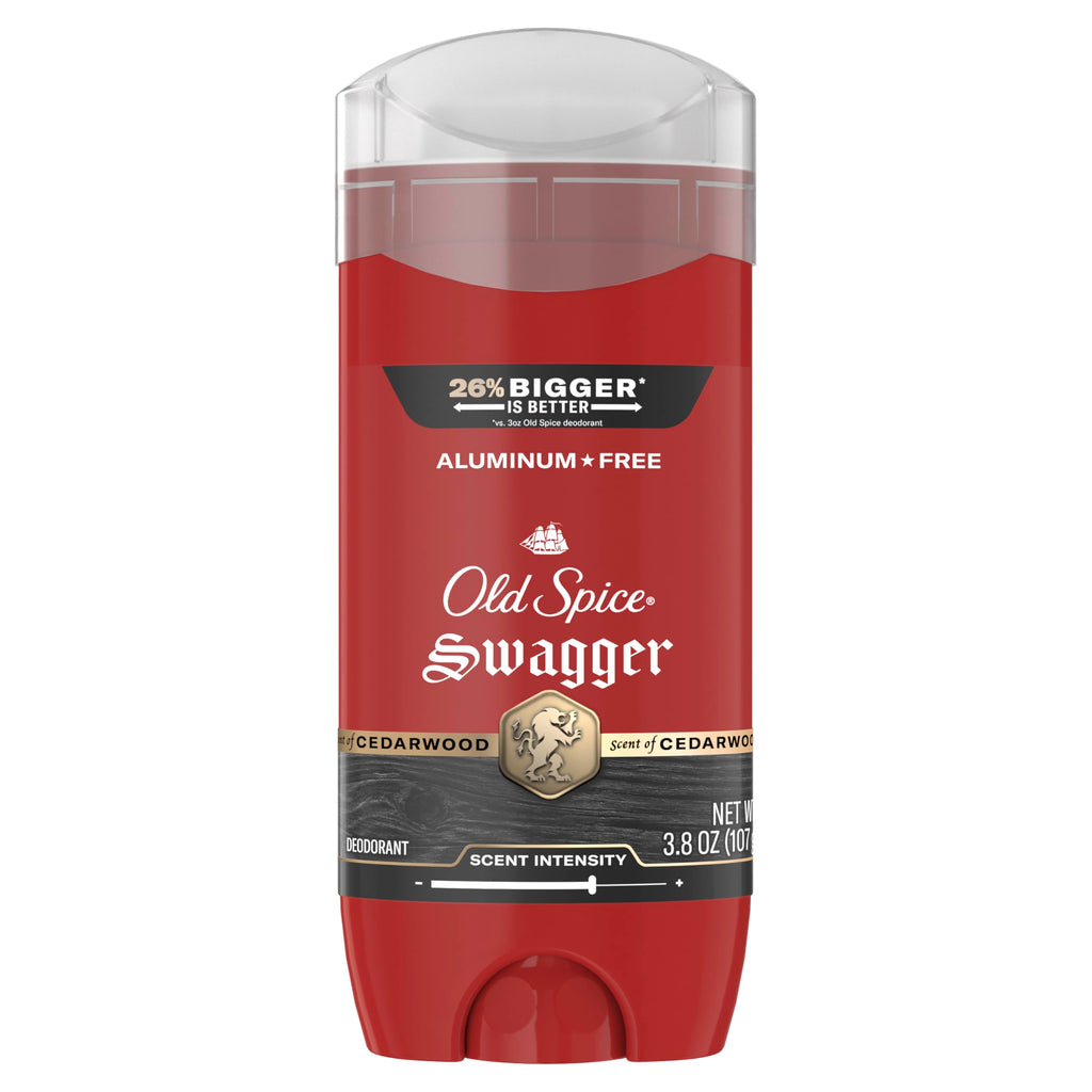 Old Spice Aluminum Free Deodorant for Men, 24/7 Protection to Eliminate Odors, 24/7 Freshness & Lasting Scent, Swagger with Lime & Cedarwood Scent, 3.8 oz (Pack of 3)