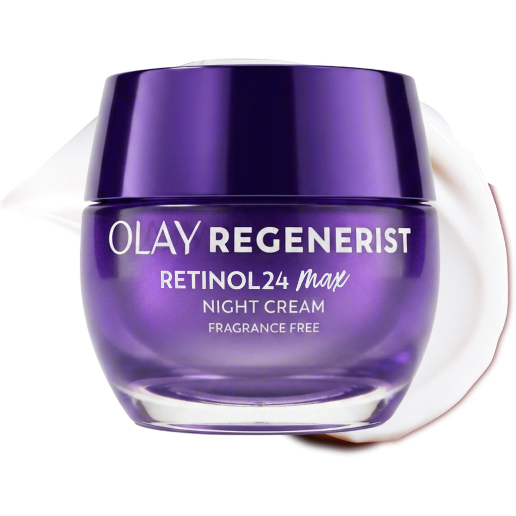 Olay Retinol Night Cream for Women, MAX, Anti-Aging Face Mousturizer, Fragrance-Free, Non Greasy - Anti-Wrinkle, Smooth Fine Lines, Hydrating Skin Care - Triple Collagen Cream, Niacinamide, 1.7oz