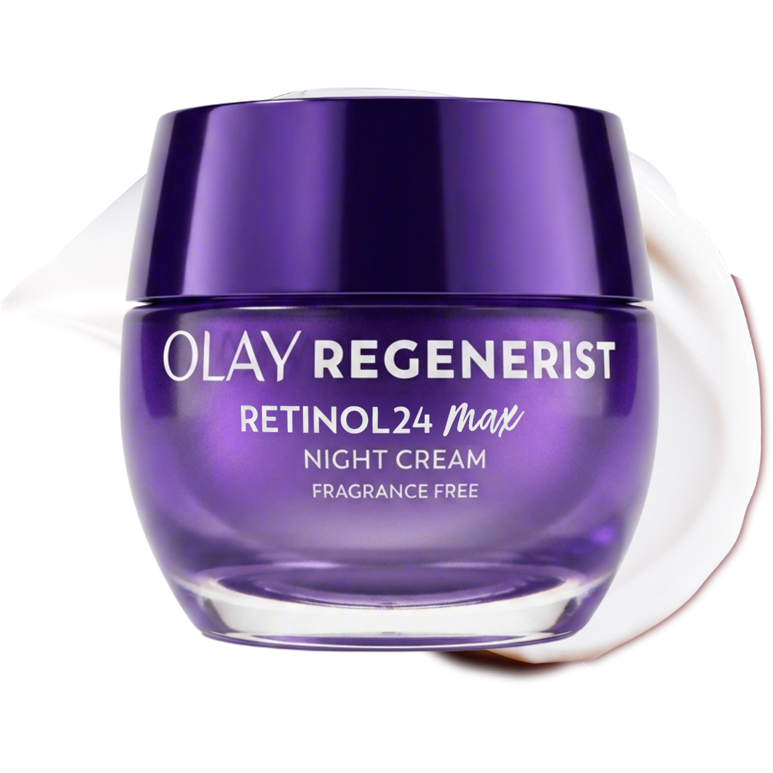 Olay Retinol Night Cream for Women, MAX, Anti-Aging Face Mousturizer, Fragrance-Free, Non Greasy - Anti-Wrinkle, Smooth Fine Lines, Hydrating Skin Care - Triple Collagen Cream, Niacinamide, 1.7oz