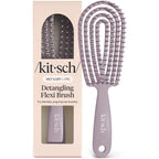 Kitsch Flexi Flow Detangler Brush, Hair Brushes For Women - Haze Blue | Brush Detangler for Women, Men & Kids, Curly Hair Brush w/ Bendable Frame, Bounce Curl Defining Brush for Wet or Dry Strands