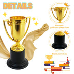24 Pack Mini Trophies for Kids Awards,Plastic Gold Award Trophy Cups,Golden Award Trophy Cups Set,Gold Participation Trophys Cup for Party Favors,Rewards,Props,Sports,Competitions(4 in)