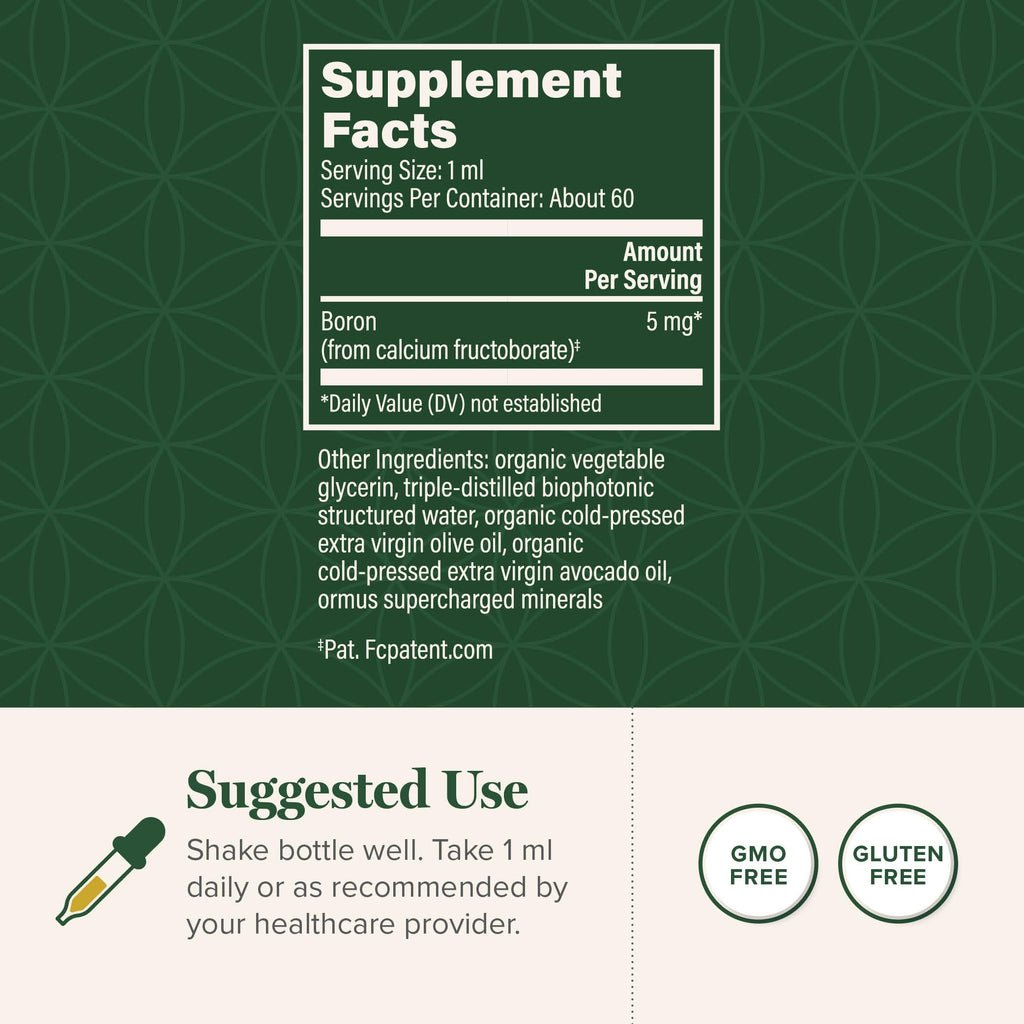 Global Healing Boron Supplement for Men and Women - 5 mg (2 Oz)