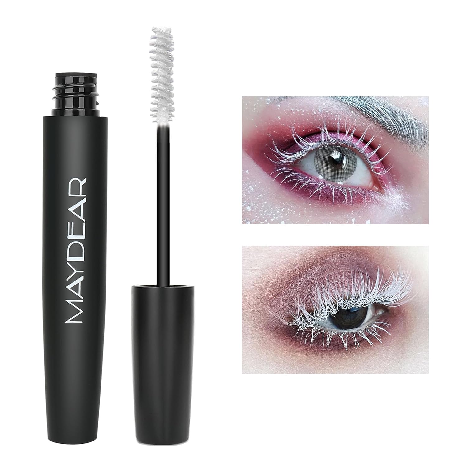 Buy now Maydear Dark Green Waterproof Long Lasting Smudgeproof Mascara for Women's Eye Makeup White at indiglob india
