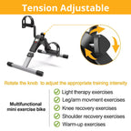 Pedal Exerciser Desk Exercise Bike Leg and Arm Exercise Bike with LCD Monitor Foldable and Portable(Black/Grey)