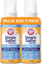 Buy now Arm & Hammer Simply Saline Daily Care Nasal Mist 4.4oz, Saline Nasal Spray, Drug-Free, 2-Pack at indiglob india