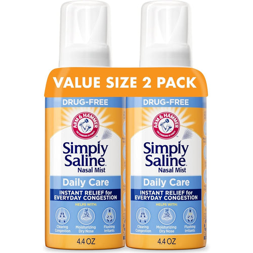 Buy now Arm & Hammer Simply Saline Daily Care Nasal Mist 4.4oz, Saline Nasal Spray, Drug-Free, 2-Pack at indiglob india