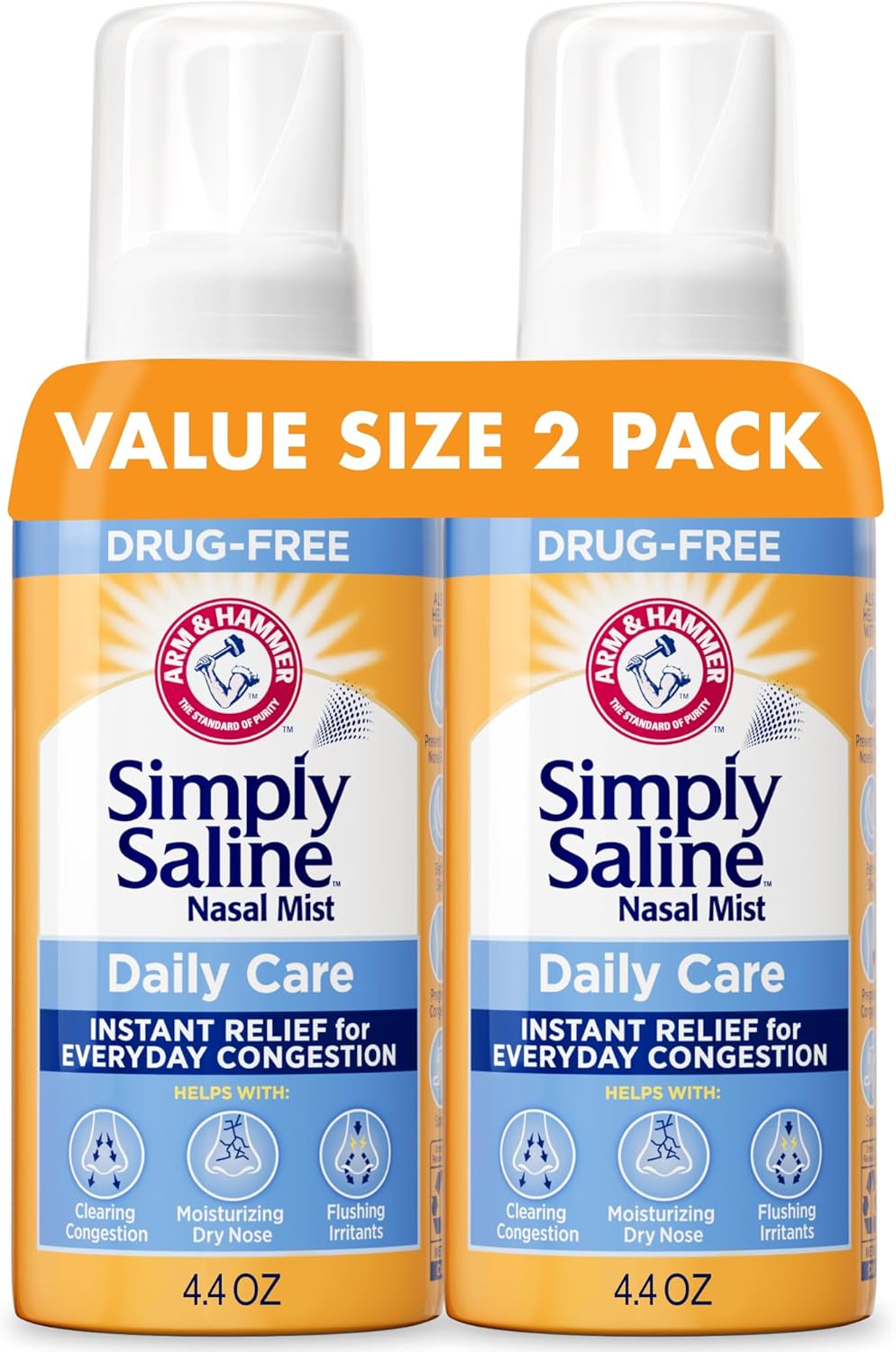 Buy now Arm & Hammer Simply Saline Daily Care Nasal Mist 4.4oz, Saline Nasal Spray, Drug-Free, 2-Pack Default at indiglob india